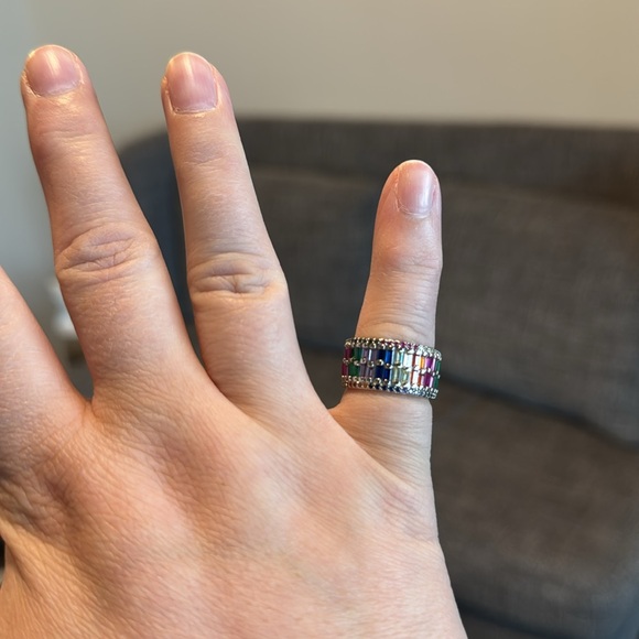 Rainbow Pride Silver Ring - Picture 3 of 5